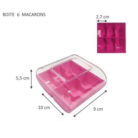 Boites à macaron macado plastique pour Boulangeries & Pâtisseries