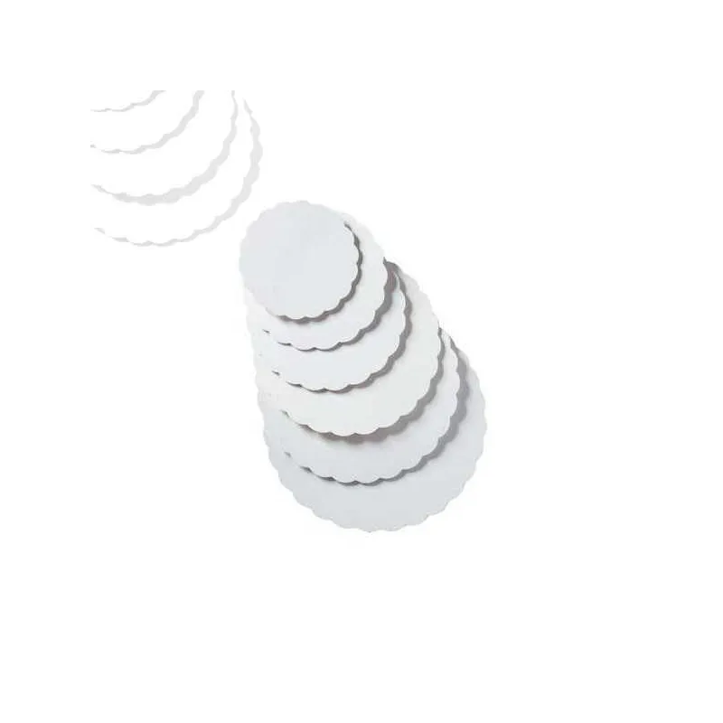 SUPPORT CARTON ROND BLANC FESTONNE NORDIA - 1