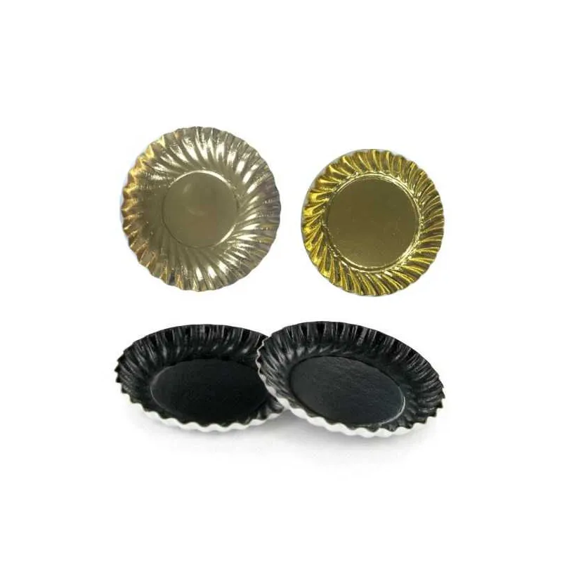ASSIETTE CARTON OR ET NOIR POUR BANQUET, BUFFETS, TRAITEURS