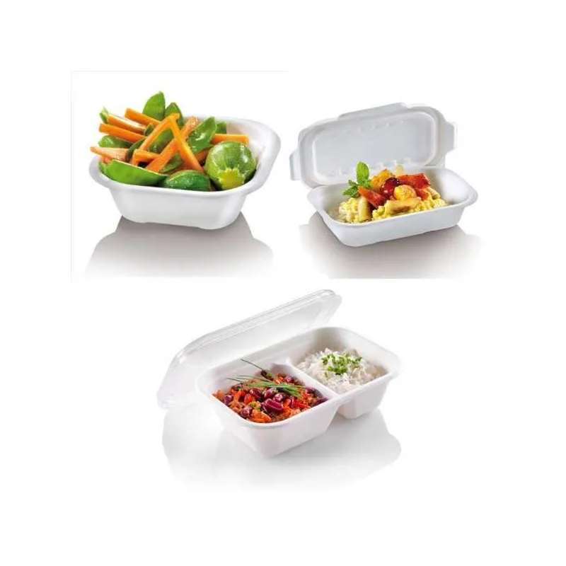 Barquette jetable alimentaire bio, emballage alimentaire canne a sucre