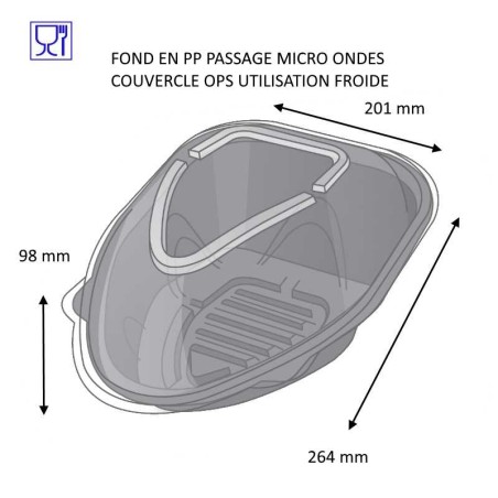 Emballage, barquette et couvercle micro-ondable pour vos poulets