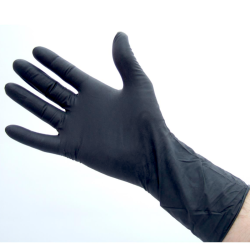 GANTS NITRIL NOIR LISSE AVEC BORD ROULE