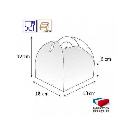 BOITES PATISSIERES A POIGNEE BLANCHES