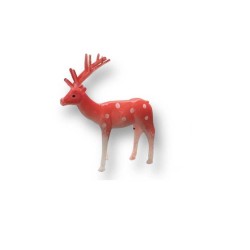 décor bûche cerf rouge