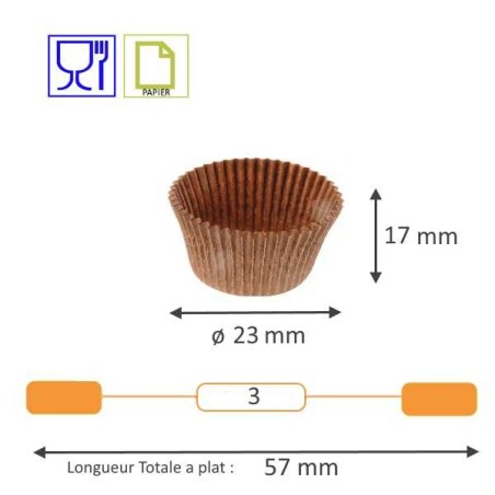 Caissette plissée brune Cupcake Benders pour Pâtissiers et Boulangers