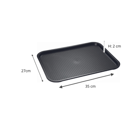 Plateau snacking réutilisable en polypro noir