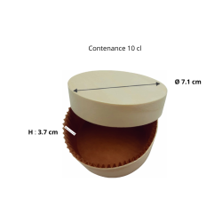 Boîte alimentaire en bois de forme ronde