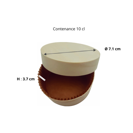 Boîte alimentaire en bois de forme ronde