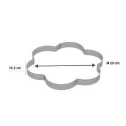 Cercle à tarte en forme de fleur en inox perforé