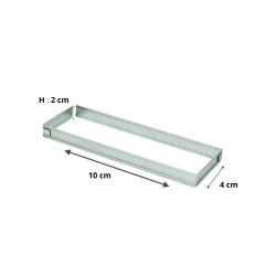 Rectangle perforé en inox le moule de cuisson adapté aux pros