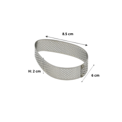 Cercle amande en inox perforé pour les pâtissiers