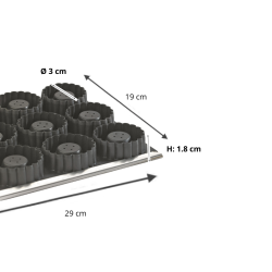 Moule pour 15 tartelettes, résistant lave-vaisselle