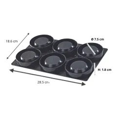 6 moules ronds pour tartelettes sur plaque avec Papa France