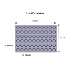 Toile pour cuisson 60 tartelettes, toile de cuisson Fibermae