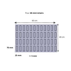 Toile de cuisson pour une cuisson optimale de 48 mini-éclairs