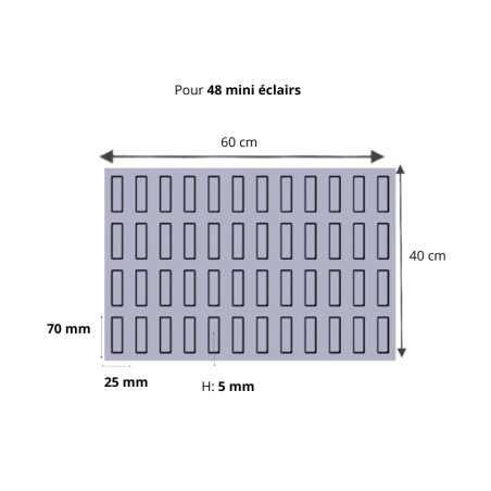 Toile de cuisson pour une cuisson optimale de 48 mini-éclairs