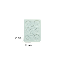 Moule Silicone Décors Boutons 31 x 31 mm