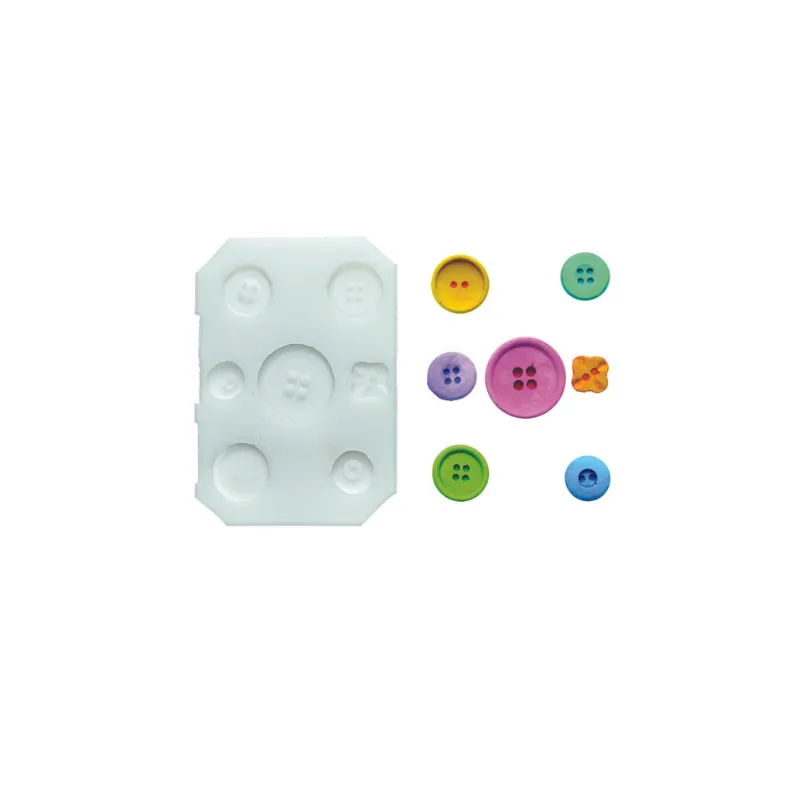 Moule silicone décor bouton de 28 mm de diamètre