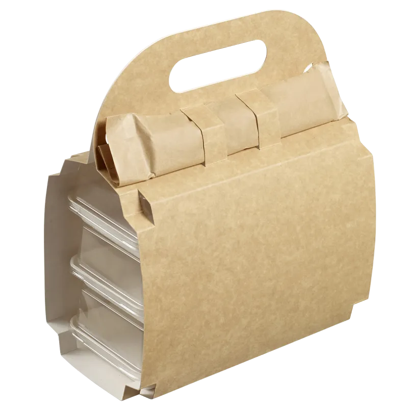 Valisette carton pour vente à emporter en kraft