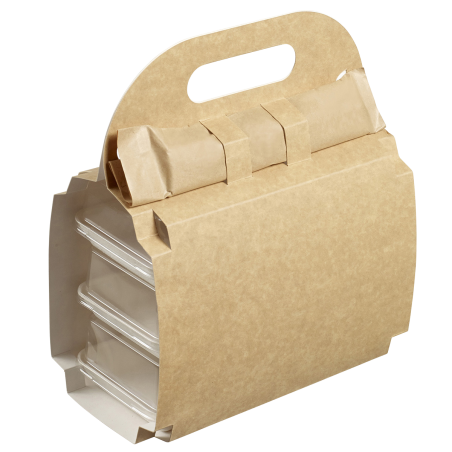 Valisette carton pour vente à emporter en kraft