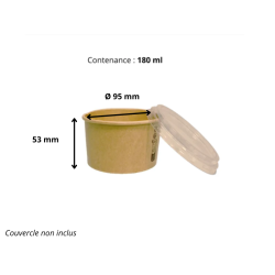 Pot à glace ou pot à dessert en papier / polyéthylène avec Papa France