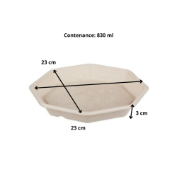 Assiette octogonale pour restauration rapide