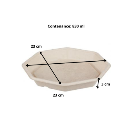 Assiette octogonale pour restauration rapide